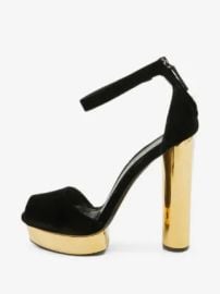 Tom Ford Vintage Velvet Platform Sandals | Black | FARFETCH at Farfetch